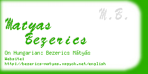 matyas bezerics business card