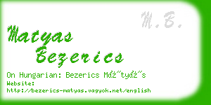 matyas bezerics business card